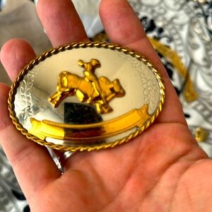 German Silver stamped ladies belt buckle.